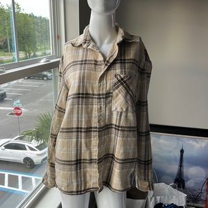 H&M FLANNEL SHIRT TOP SIZE XS